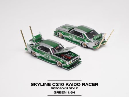 POPRACE 1 64 Nissan Skyline C210 Kaido Racer Bosozoku Style Green Silver Sale