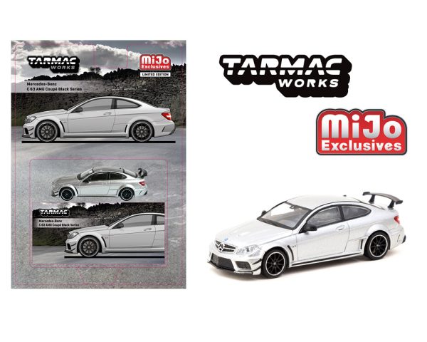 (Preorder) Tarmac Works 1:64 Mercedes-Benz C 63 AMG Coupé Black Series – Silver Metallic- Global64 – Mijo Exclusives Hot on Sale