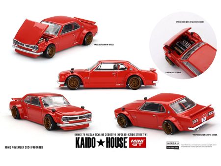 (Preorder) Kaido House x Mini GT 1:64 Nissan Skyline 2000GT-R (KPGC10) Kaido Street V1- Red For Discount