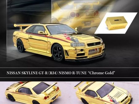 INNO64 1 64 Nissan GT-R R34 Nismo R-Tune Gold Chrome Hobby Expo Supply