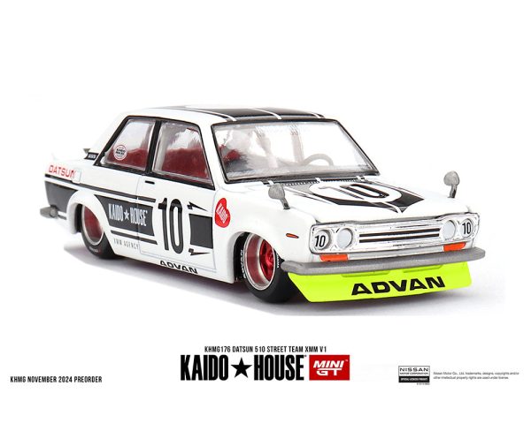 (Preorder) Kaido House x Mini GT 1:64 Datsun 510 Street Team XMM V1- White For Cheap