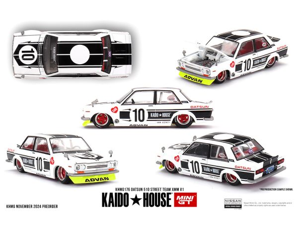 (Preorder) Kaido House x Mini GT 1:64 Datsun 510 Street Team XMM V1- White For Cheap