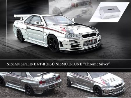 INNO64 1 64 Nissan GT-R R34 Nismo R-Tune Silver Chrome Hobby Expo For Sale