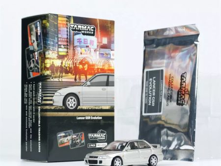 Tarmac Works 1 64 Mitsubishi Lancer GSR Evolution Silver with trading card Online Hot Sale