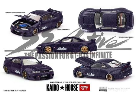 (Preorder) Kaido House x Mini GT 1:64 Nissan Skyline GT-R (R33) Active Carbon R V2 – Purple Carbon Fashion