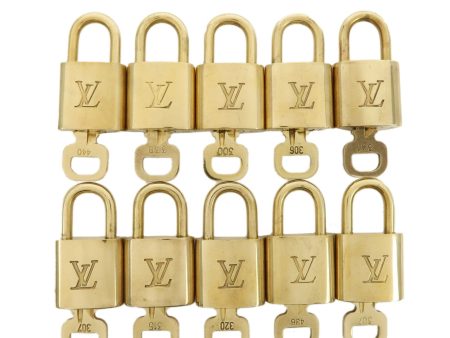 Louis Vuitton Set of 10 Lock & Key Cadena Key Lock Metal Gold Online Hot Sale