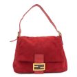 FENDI Mamma Baguette Suede Leather Shoulder Bag Red 26325 Online Sale