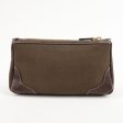 PRADA Logo Jaquard Leather Pouch Brown Online