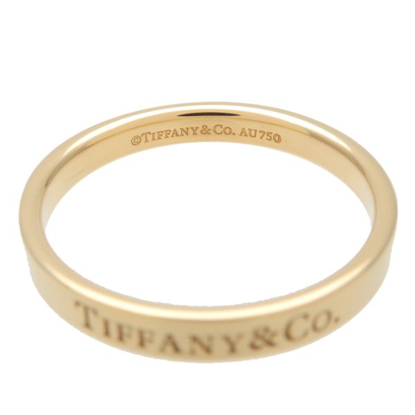 Tiffany&Co. Tiffany Flat Band Ring K18 750YG  #58.5 US8.5-9 Sale