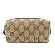 GUCCI GG Canvas Leather Pouch Cosmetic Pouch Beige Brown 29596 Fashion