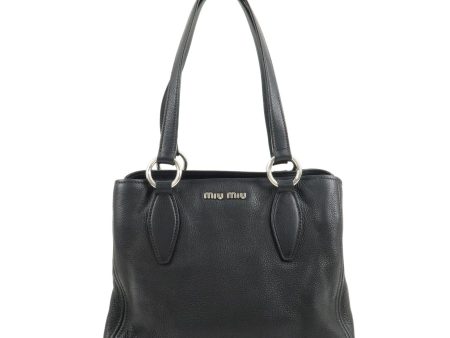 MIU MIU Leather 2Way Bag Shoulder Bag Hand Bag Black RR2014 Online now