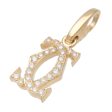 Cartier 2C Diamond Necklace Charm K18YG 750YG Yellow Gold Discount