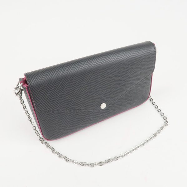 Louis Vuitton Epi Pochette Felicie Shoulder Bag Noir Pink M64579 Online