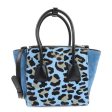 PRADA Unborn Calf Suede Leather 2Way Hand Bag Blue Black 1BA025 Online