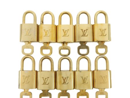 Louis Vuitton Set of 10 Lock & Key Cadena Key Lock Metal Gold Supply