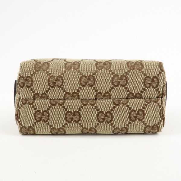 GUCCI GG Canvas Leather Pouch Cosmetic Pouch Beige Brown 29596 Fashion