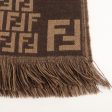 FENDI Zucchino Wool 100% Scarf Brown Black For Discount