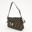 FENDI Zucca Canvas Leather Shoulder Bag Brown Black 26566 Online Sale