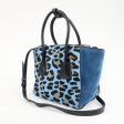 PRADA Unborn Calf Suede Leather 2Way Hand Bag Blue Black 1BA025 Online