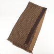 FENDI Zucchino Wool 100% Scarf Brown Black For Discount