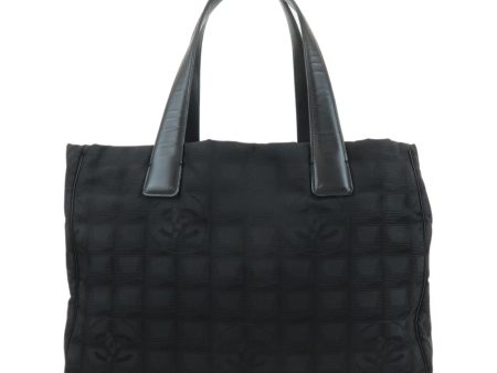 CHANEL New Travel Line Nylon Jacquard Leather Tote PM Black A20457 For Discount