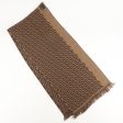 FENDI Zucchino Wool 100% Scarf Brown Black For Discount