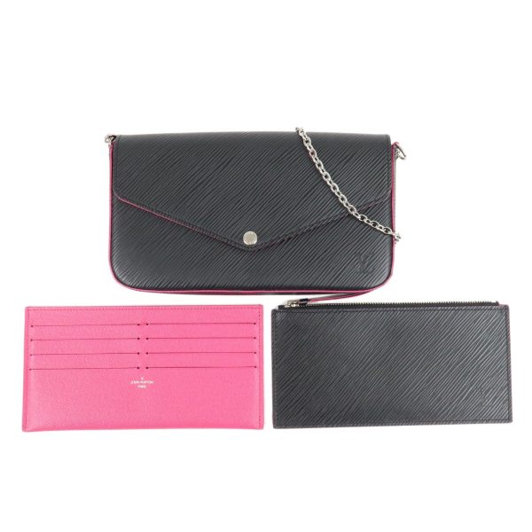 Louis Vuitton Epi Pochette Felicie Shoulder Bag Noir Pink M64579 Online