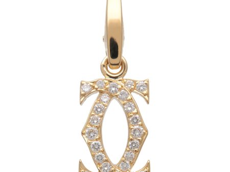 Cartier 2C Diamond Necklace Charm K18YG 750YG Yellow Gold Discount