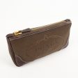 PRADA Logo Jaquard Leather Pouch Brown Online