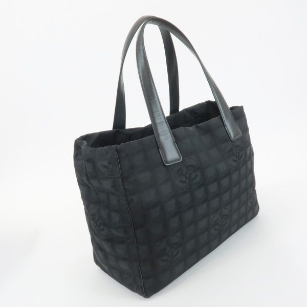 CHANEL New Travel Line Nylon Jacquard Leather Tote PM Black A20457 For Discount