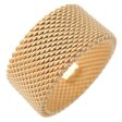 Tiffany&Co. Somerset Mesh Ring Wide K18YG 750YG Yellow Gold US6 Cheap