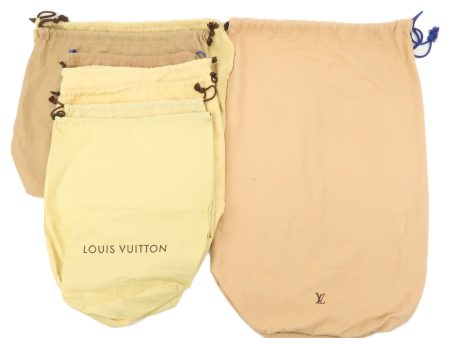 Louis Vuitton Set of 8 Dust Bag Drawstring Type Beige on Sale