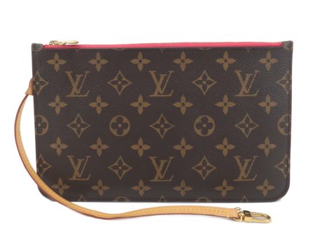 Louis Vuitton Monogram Neverfull MM Pouch Brown Fuchsia Online