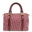 Christian Dior Trotter Canvas Leather Mini Boston Bag Burgundy Online now