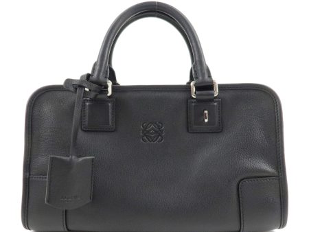 LOEWE Anagram Leather Amazona 28 Hand Bag Black Silver HDW Online Hot Sale