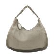 FENDI Selleria Leather Shoulder Bag Hand Bag Gray 8BR582 Fashion