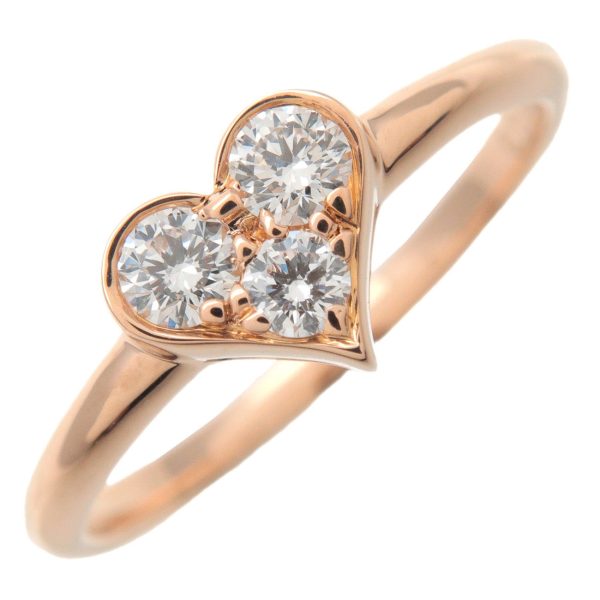 Tiffany&Co. Sentimental Heart 3P Diamond Ring K18 Rose Gold US6 Discount