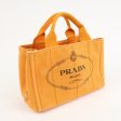 PRADA Logo Canapa Mini Canvas Tote Bag Hand Bag Orange BN2439 Sale