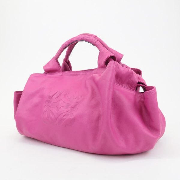 LOEWE Leather Nappa Aire Hand Bag Tote Bag Magenta Pink Cheap