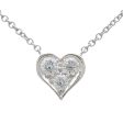 Tiffany&Co. Sentimental Heart 3P Diamond Necklace PT950 Platinum Fashion