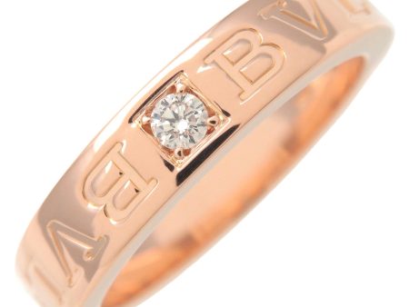 BVLGARI Double Logo 1P Diamond Ring 750PG Rose Gold US6 EU51.5 For Discount