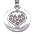 BVLGARI Tondo Heart Charm Pendant Top Pave Diamond  K18 White Gold Online Hot Sale