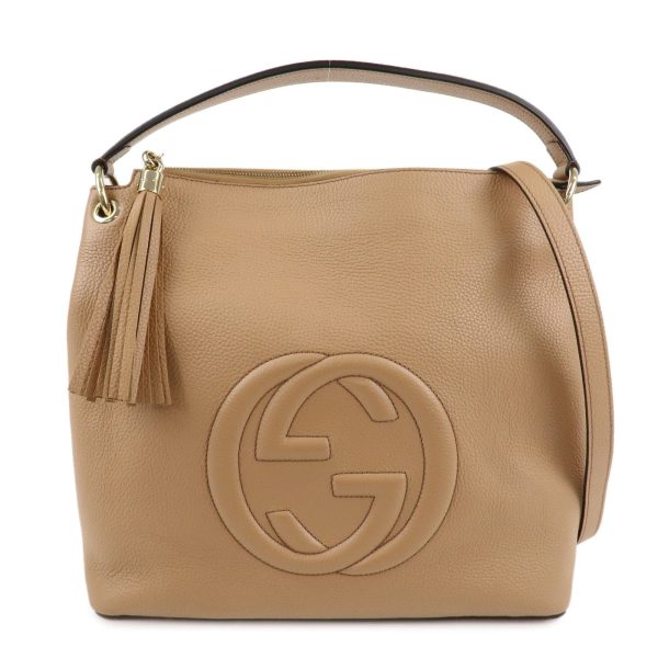 GUCCI SOHO Leather 2Way Bag Shoulder Bag Beige 536194 Supply