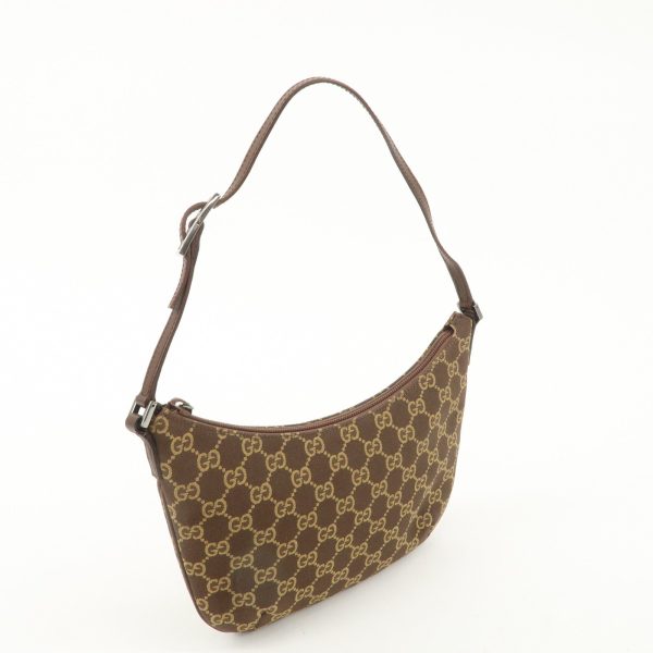 GUCCI GG Canvas Leather Purse Hand Bag Shoulder Bag Brown 005.0813 Sale