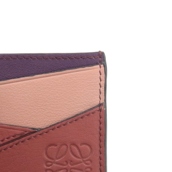 LOEWE Anagram Leather Puzzle Card Holder Card Case Pink Beige Purple Sale