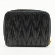 MIU MIU Matelasse Leather Round Zipper Coin Purse Black For Sale