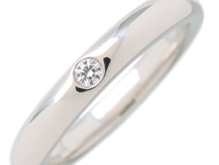 Tiffany&Co. Stacking Band Ring 1P Diamond 950 Platinum US4 EU46.5 Online now