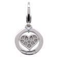 BVLGARI Tondo Heart Charm Pendant Top Pave Diamond  K18 White Gold Online Hot Sale