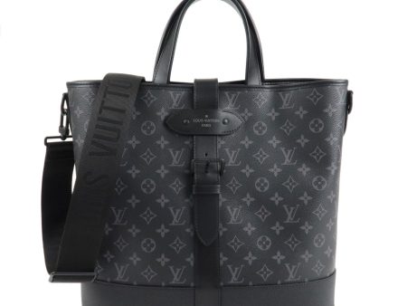 Louis Vuitton Monogram Eclipse Saumur Tote Bag Black Gray M45914 on Sale