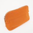 HERMES Canvas Leather Bolide Pouch MM Cosmetic Pouch Orange Sale